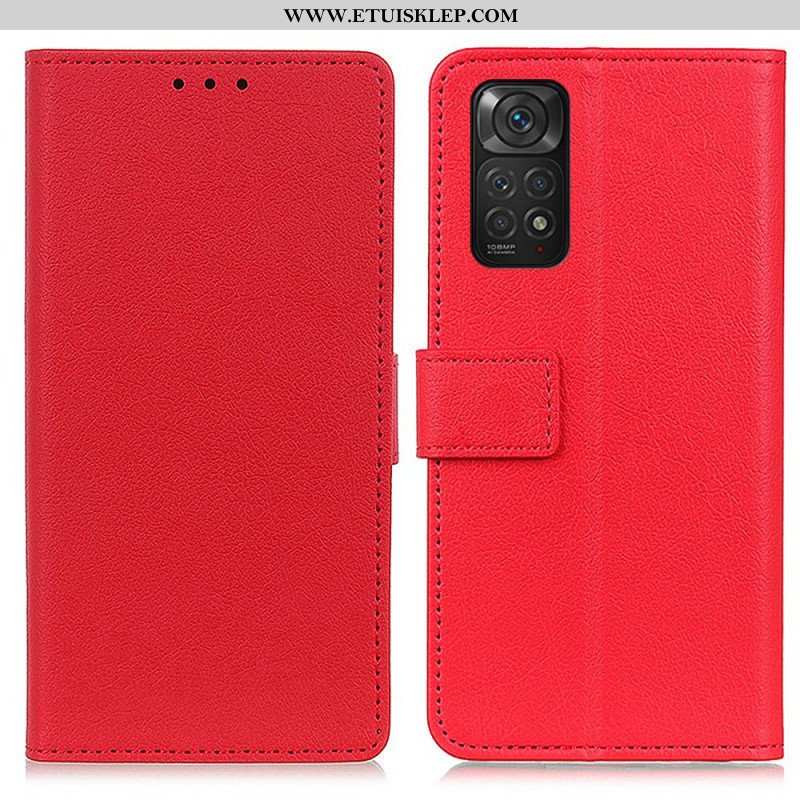 Etui Folio do Xiaomi Redmi Note 11 / 11S Wysokiej Jakości Sztuczna Skóra Liczi